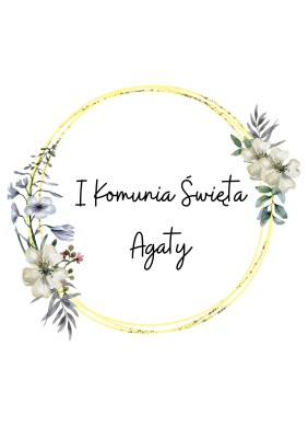 Wydruk skrobiowy I Komunia Święta dowolne imię