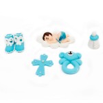 Figurki cukrowe na chrzest, baby shower dla chłopca