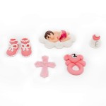 Figurki cukrowe na chrzest, baby shower dla dziewczynki