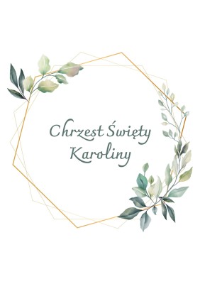 Wydruk waflowy Chrzest św. z dowolnym imieniem