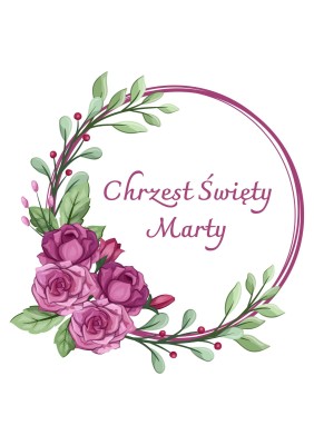 Wydruk waflowy Chrzest św. z dowolnym imieniem