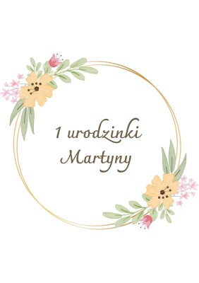 Wydruk waflowy Pierwsze urodziny z dowolnym imieniem