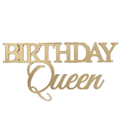 Topper, dekor na bok tortu Birthday Queen