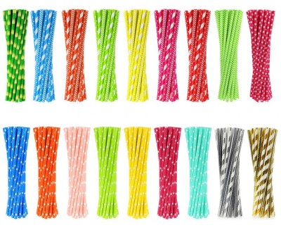 Słomki papierowo kolorowe 24 szt.